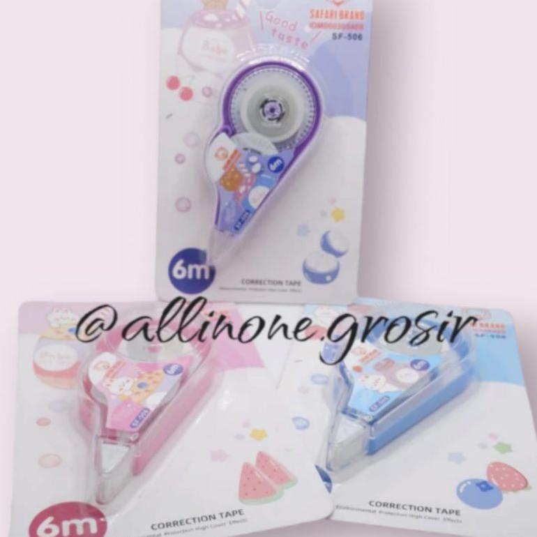 

(SF506 SATUAN) CORRECTION TAPE PITA KOREKSI TIPE EX X ROLL KERTAS KARAKTER LUCU SAFARI BRAND 6M