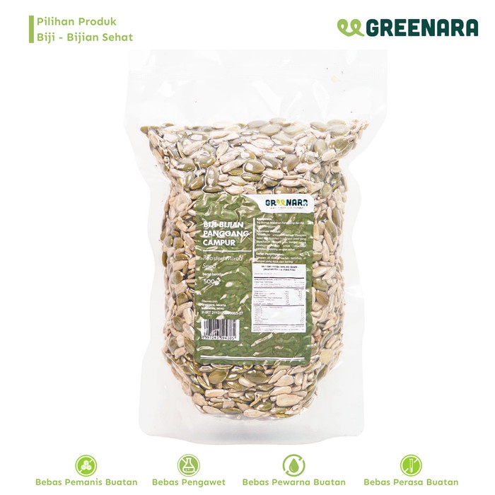 

BIJI PANGGANG CAMPUR (KUACI,BIJI LABU) GR / ROASTED XED SEEDS