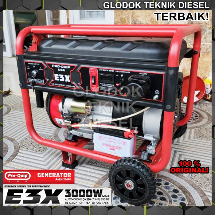 PROQUIP GENSET 3000 2800 WATT E3X GENERATOR LISTRIK BENSIN AUTO CHOKE