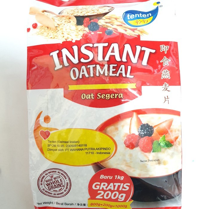 

Tenten Instant Oatmeal Whole Grains Haver Instant Oat Qui Segera 1 Kg