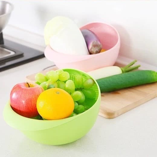 

Wadah Cuci Sayur Buah Mangkuk Saringan Peniris Air