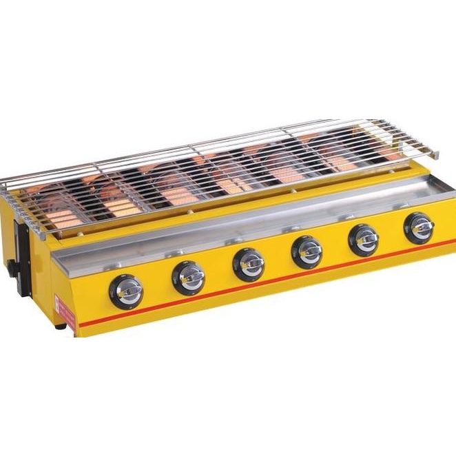 Kompor Gas Panggang Roaster 6 Tungku Crown Ros-K233