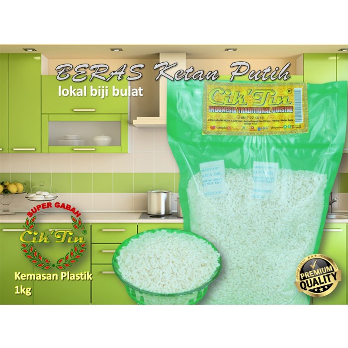 

Cik'Tin - Ketan Putih Lokal Biji Bulat - Super Premium - Isi 1Kg