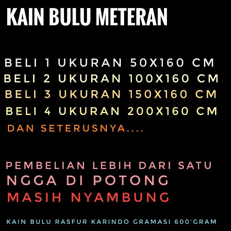 Bahan Jahit Baju Kain Bulu Rasfur Tebal Kualitas Bagus L Kain Boneka Meteran L Alas Meja Dasbord Mob
