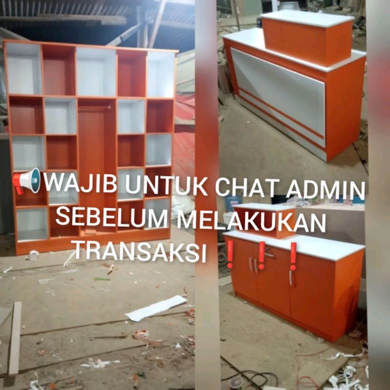 RAK DAN MEJA LAUNDRY SATU SET BEST SELLER MEJA LAUNDRY TERMURAH MEJA KASIR MINIMALIS