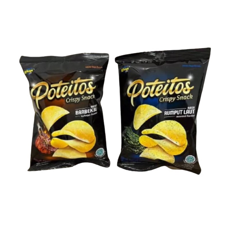 

Poteitos Crispy Snack 1 Pack isi 10 Bungkus @12gr Rasa BBQ, Rumput Laut, Sambal Daun Jeruk Chiki Kentang Ciki