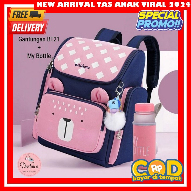 Frawall Tas Sekolah Fashion Backpack Anak Perempuan Tas Ransel Import Motif Korea  Tas Sekolah Anak 