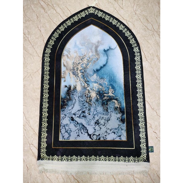 Sajadah Qubah Kubah Cantik Premium Turki Rumbai Putih Anti Slip Polos