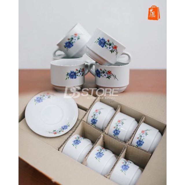 Cangkir set Keramik/gelas kopi/cangkir kopi/Kopin/mug tatakan motif Bunga