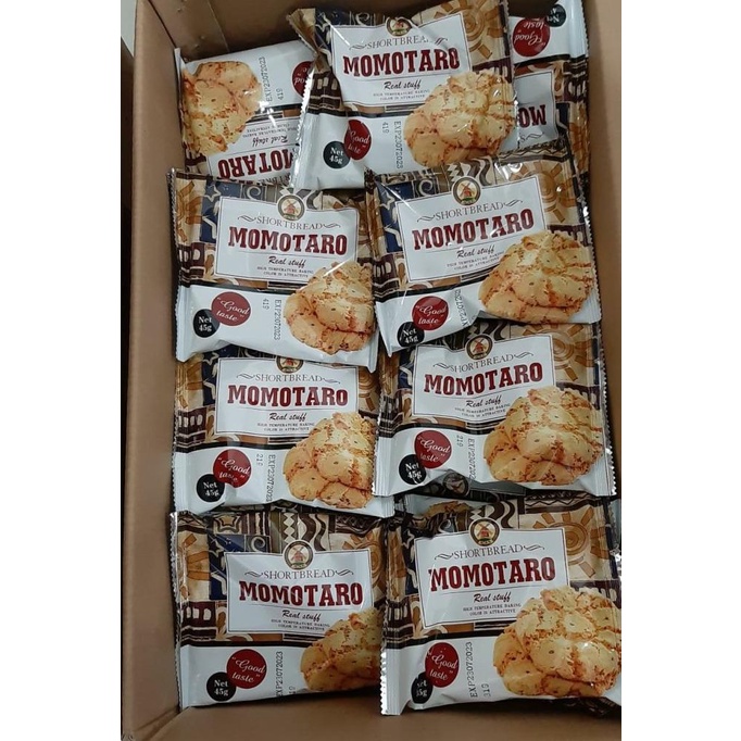 

Roti viral aoka momotaro berbentuk cookies ( 1 dus isi 60)) cookies AS99