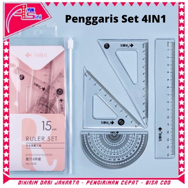 

AS Penggaris Set 4IN1 15Cm Penggaris Bening Sekolah Isi 4Pcs Lucu Ruller Set Transparant Perlengkapan Sekolah Menggambar Pelajar Mahasiswa Motif Polos Kemasan Ziplock