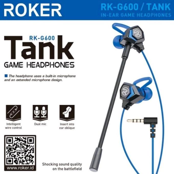 Handsfree Headset Roker Tank Gaming Earphone Roker RK-G600 Tank