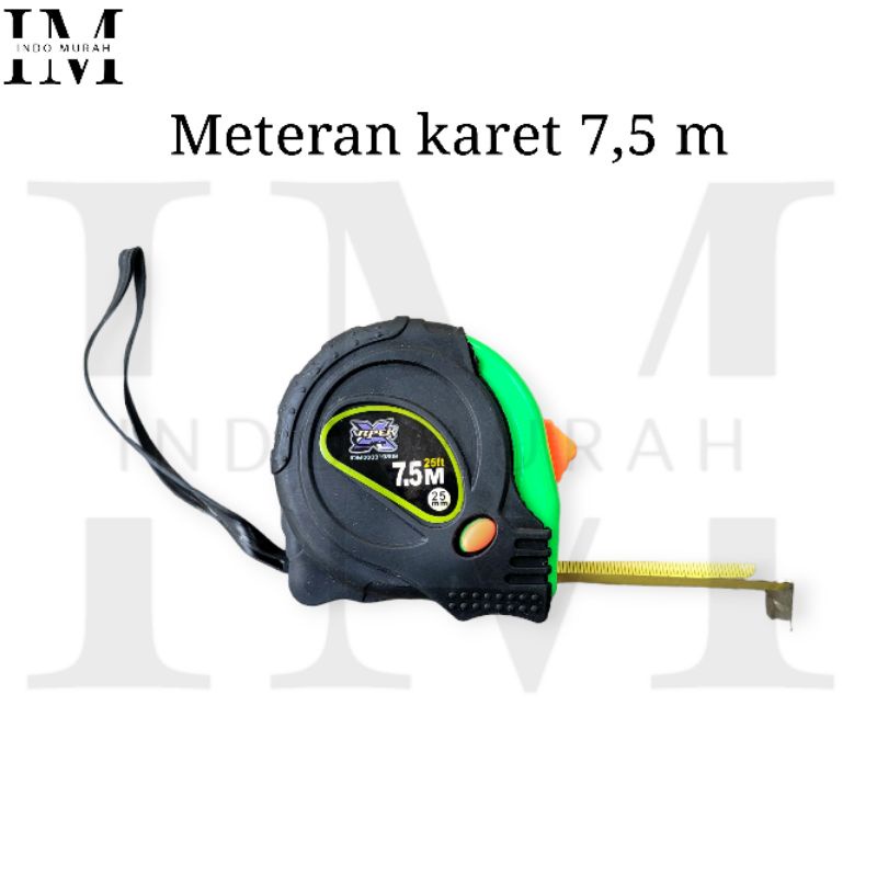 Meteran Roll VIPER 7,5 M ORIGINAL - Meter Gulung  tukang bangunan - Measurement Tape Rubber