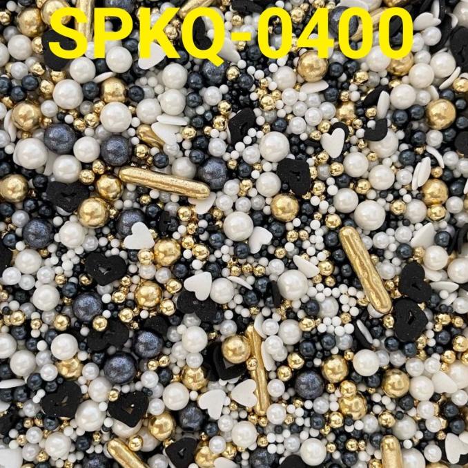 

SPKQ-0400 Sprinkles springkel trimit 250gr mutiara hitam putih emas