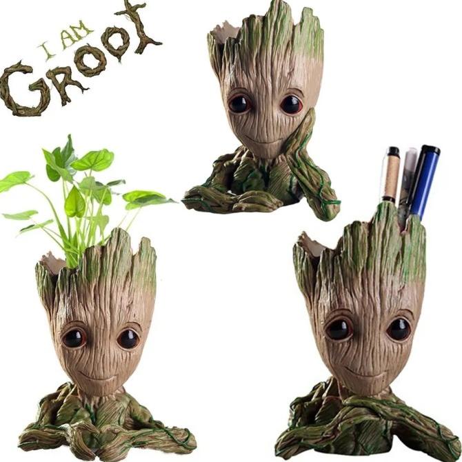 

Baby Groot Aquarium Figure Flower Pot Bunga Desk Pen Tempat Pensil