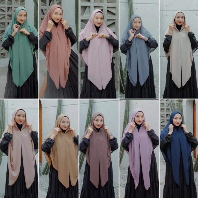Terbaik Hijab Segitiga Instan Ceruty Jumbo Jilbab Bergo Ceruti Kerudung Zipper Limited Edition