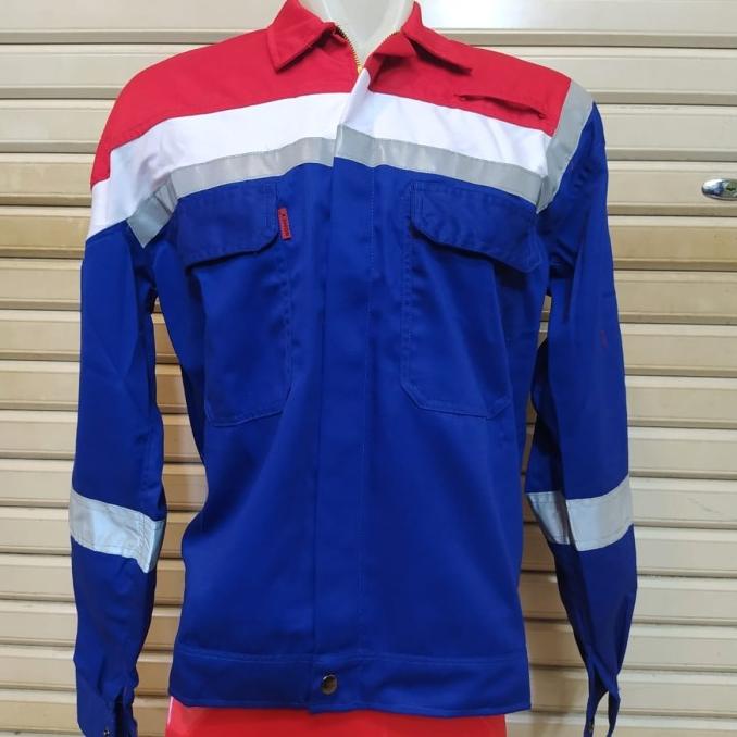 Seragam Wearpack Atasan Pertamina Bahan Nomex / Kemeja Kerja Original