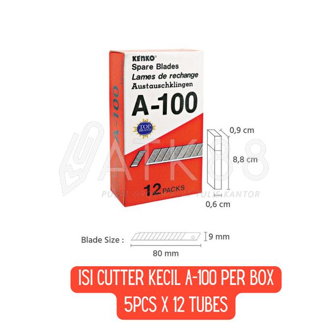 

1 Box Kenko A-100 (9 Mm) Cutter Blade Refill Isi Pisau Pemotong