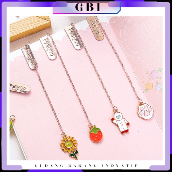 

GBI Bookmark Paper Clip Besi Motif Kartun Pembatas Buku Karakter Cartoon Penjepit Buku Dengan Liontin Bahan Metal