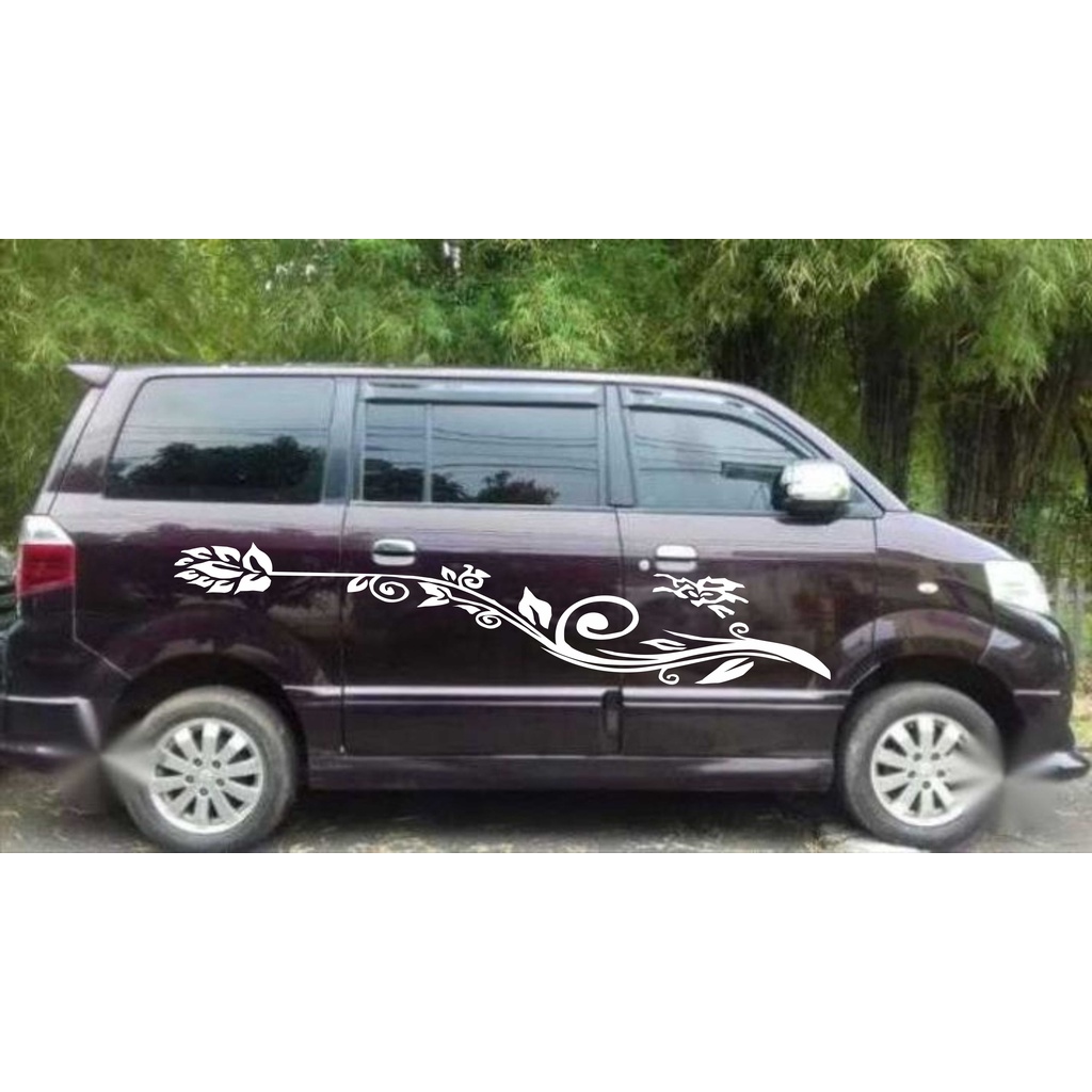0024 cutting sticker mobil apv minivan motif bunga