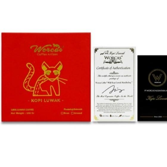 

Hitss!! Worcas Kopi Luwak Liar Arabica Gayo Per 100gram Box besar