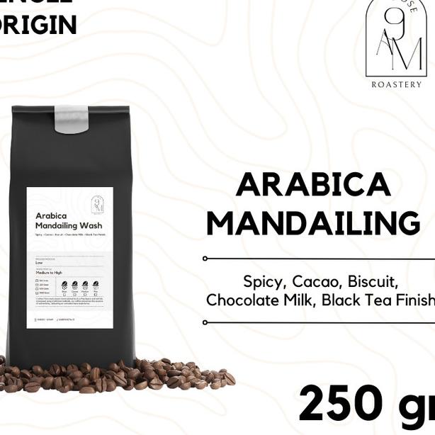 

Hitss!! Kopi Arabica Mandailing Sumatra Biji Kopi Arabika Roasted Beans 250 gr