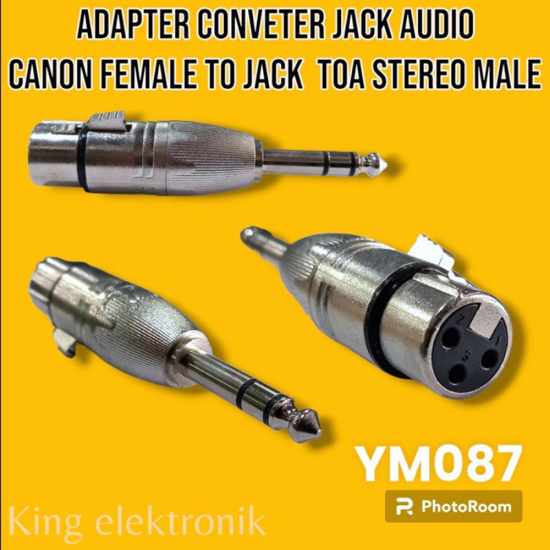 ADAPTER CONVERTER JACK AUDIO CANON FEMALE TO JACK TOA STEREO LIDGE YM087