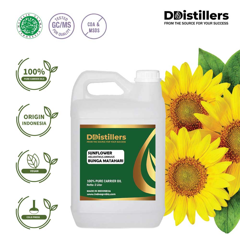 Sunflower / Bunga Matahari Carrier Oil Pure 100%, 2L HDPE