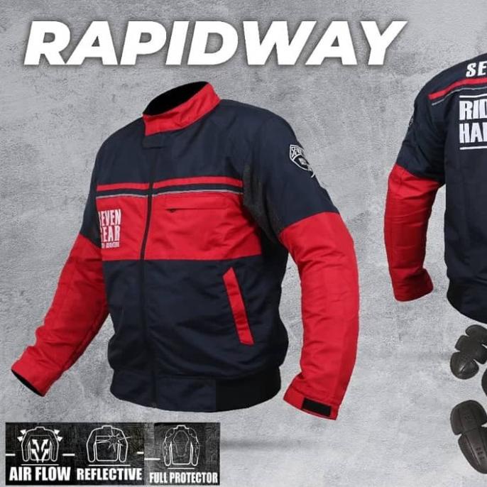 PROMO Jaket Motor Touring Full Protector / Jaket Rapidway Navy 7Gear