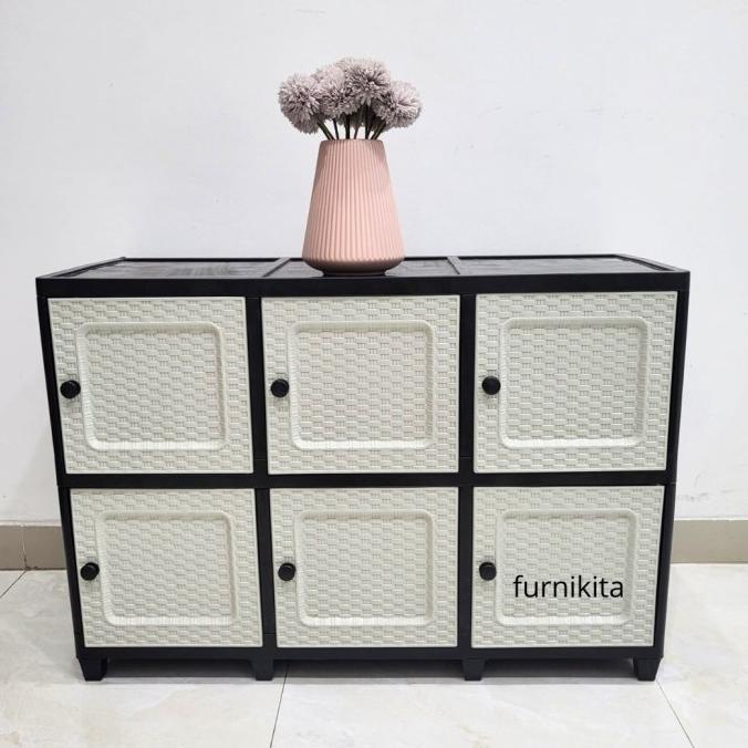LEMARI PLASTIK TABITHA CLICKS 3 PINTU / MEJA TV SERBAGUNA