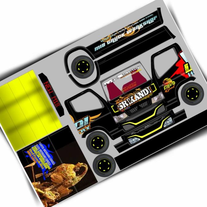 Stiker Pola Miniatur Truk Oleng Srikandi Skala 16 Ukuran besar
