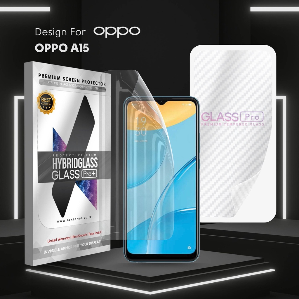 Hybrid Glass Premium Anti Gores Hydrogel Oppo A15 Full Cover Screen Protector Glass Pro Not Tempered