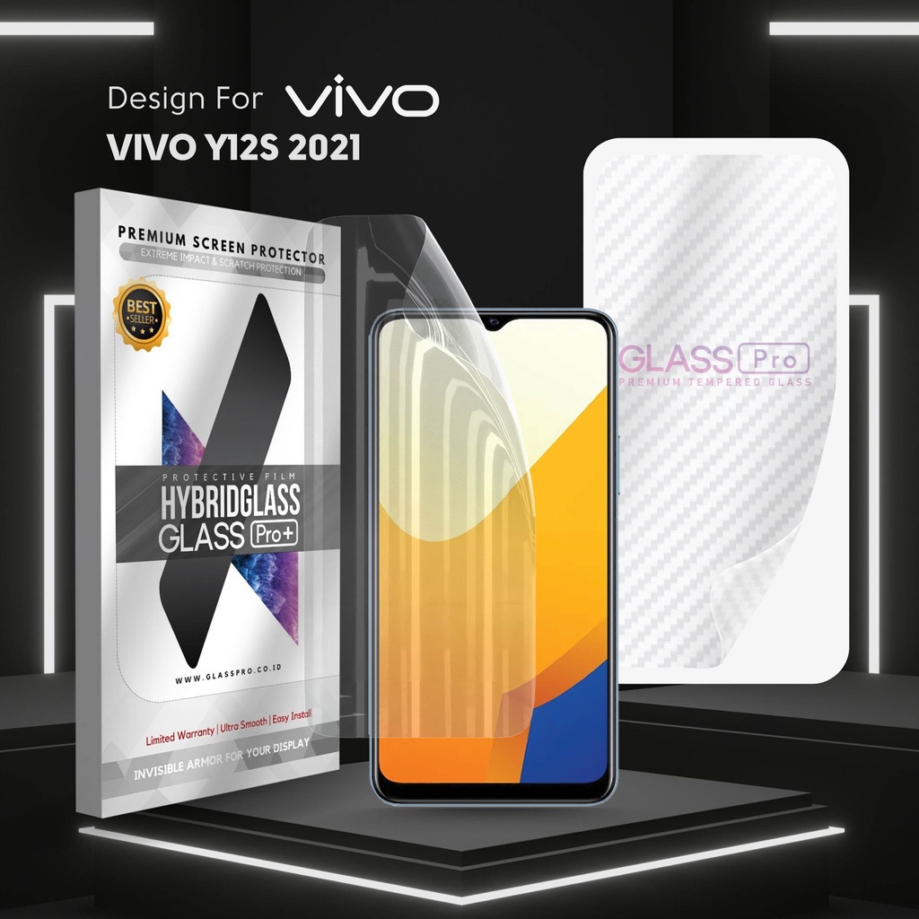 Hybrid Glass Premium Anti Gores Hydrogel Vivo Y12s 2021 Full Cover Screen Protector Glass Pro Not Te