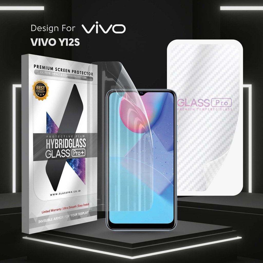 Hybrid Glass Premium Anti Gores Hydrogel Vivo Y12s Full Cover Screen Protector Glass Pro Not Tempere