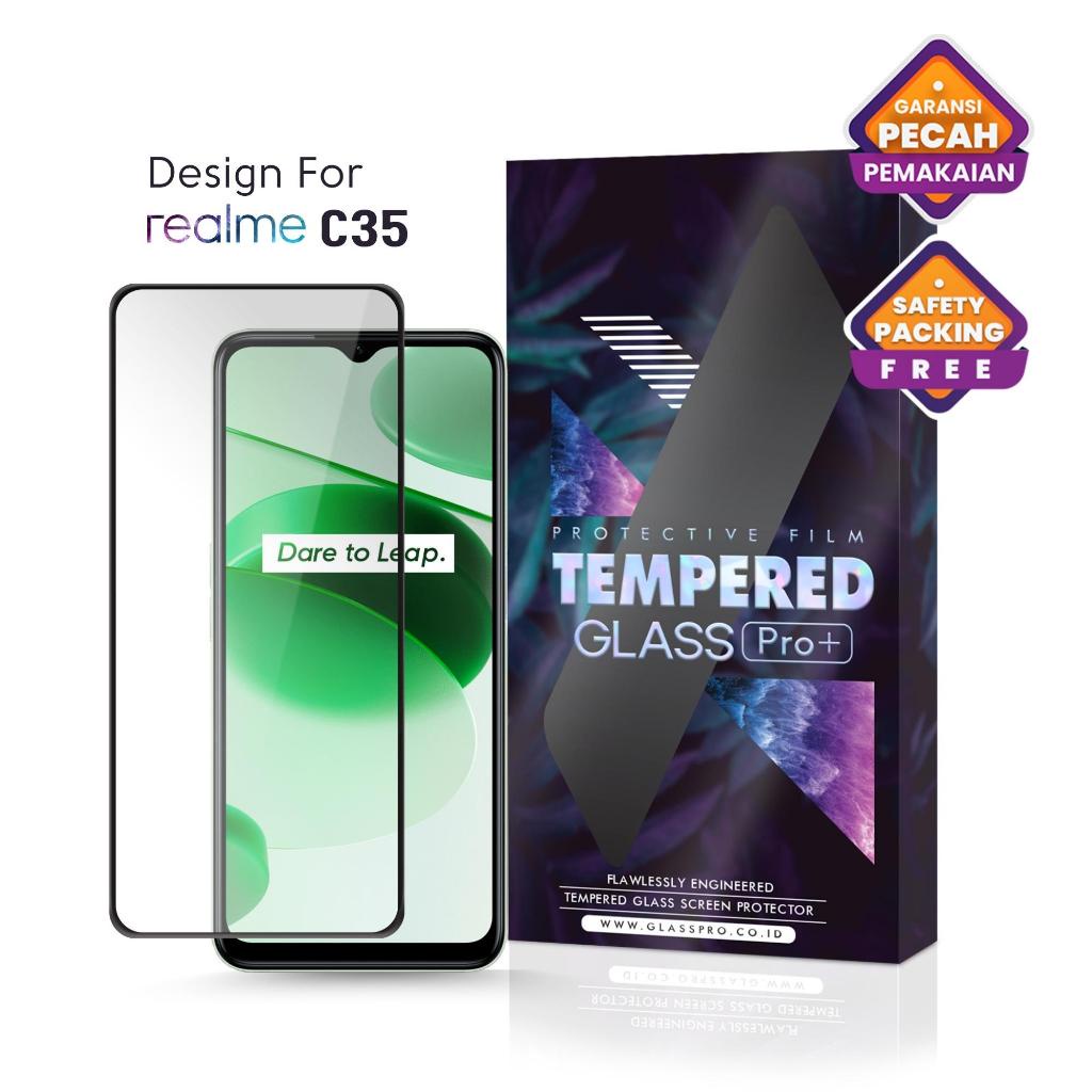 Tempered Glass Realme C35 Full Cover - Premium Glass Pro