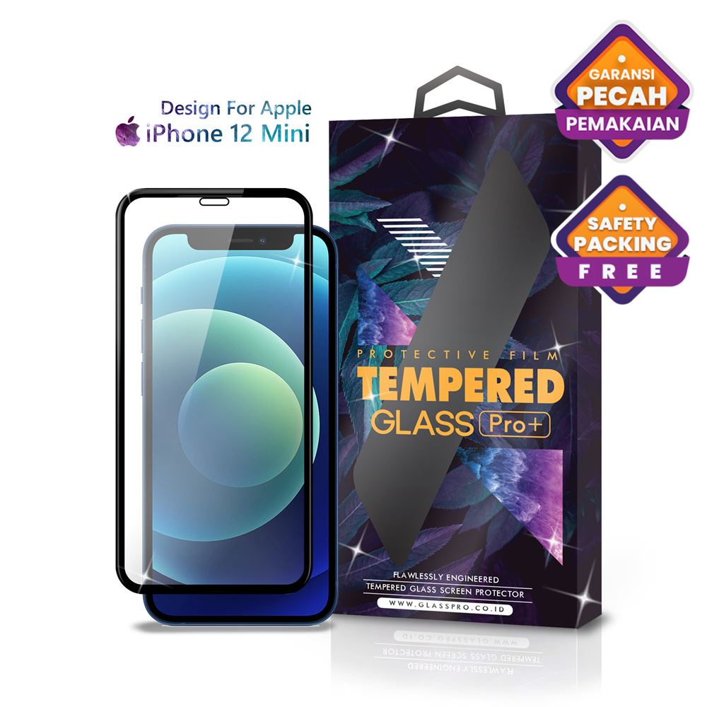 Glass Pro Tempered Glass iPhone 12 Mini  Full Cover - Premium