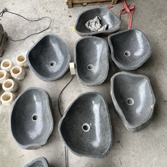 Wastafel Cuci Tangan Batu Alam Model Natural