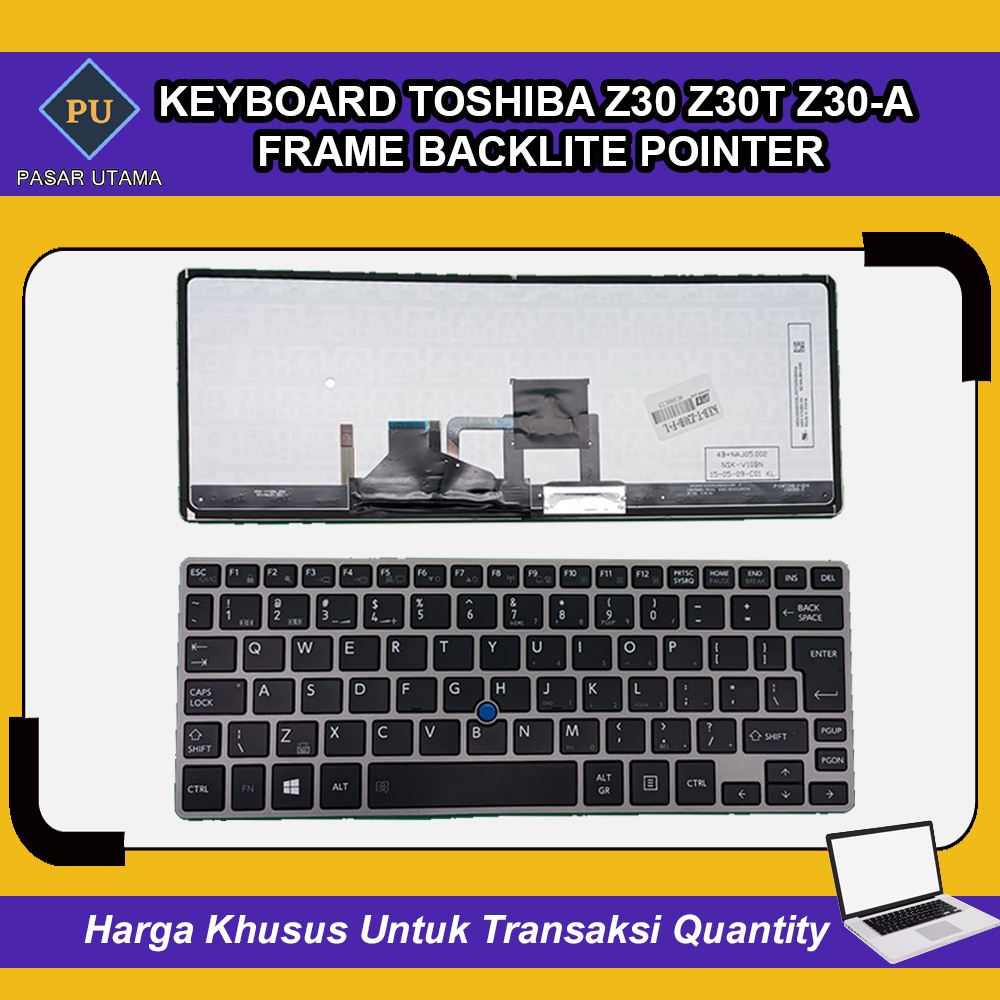 Keyboard Toshiba Z30 Z30T Z30-A Z30T-A Frame Backlite