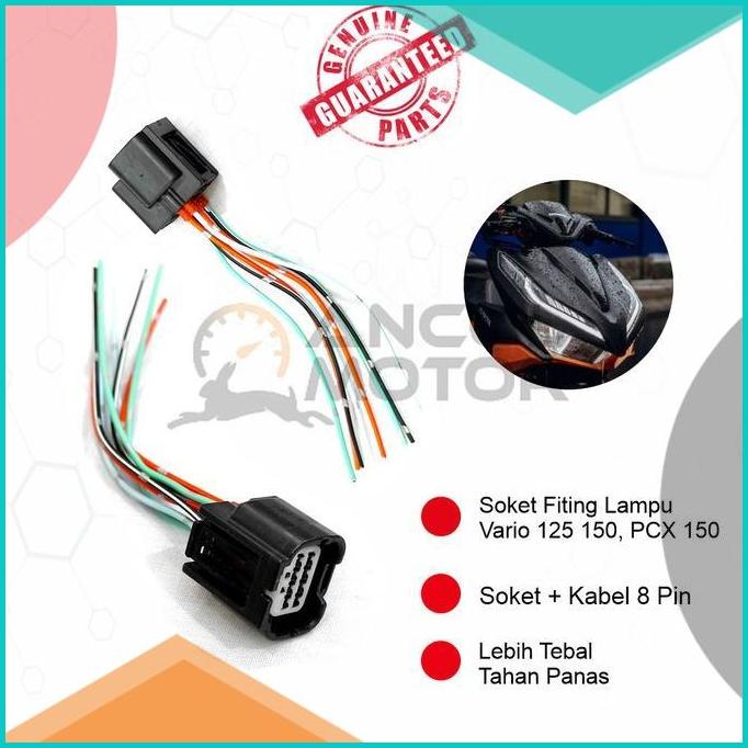 Soket Fiting Lampu LED Vario 125 150 PCX150 Socket Kabel Depan Motor 1