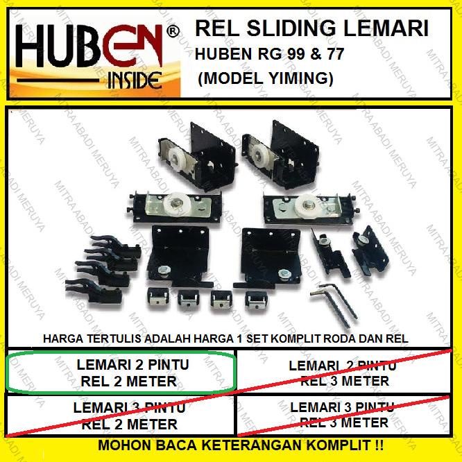 Huben Rg99 Rg77 2 Pintu 2 Meter Rel Sliding Lemari Rel Yiming