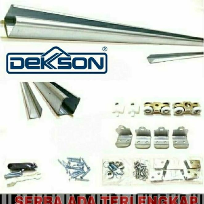 Rel Sleding Dekson D3(180Cm)/Rel Pintu Geser Dekson Complete Roda Ori