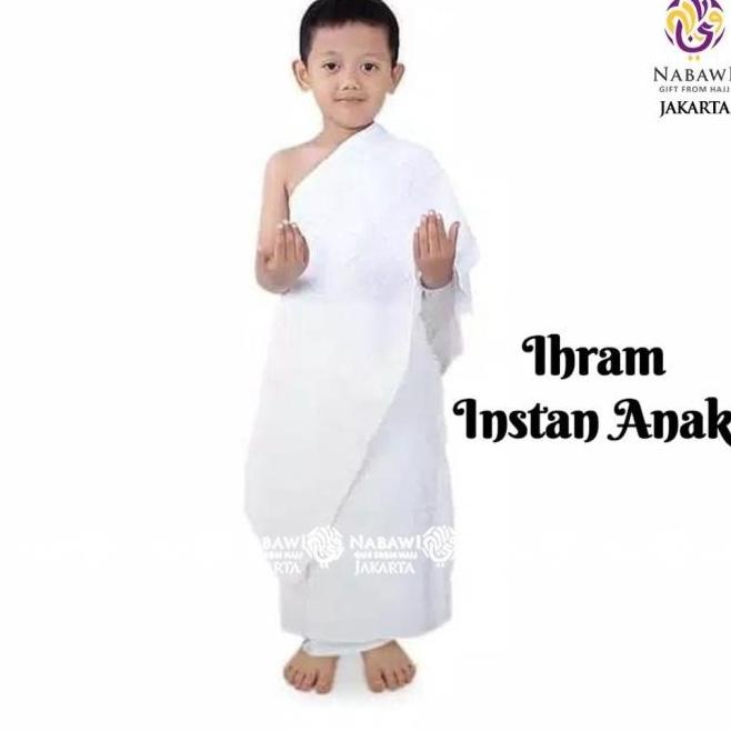  KAIN IHROM ANAK LAKI LAKI INSTAN BAJU IHRAM MANASIK HAJI ANAK SD -