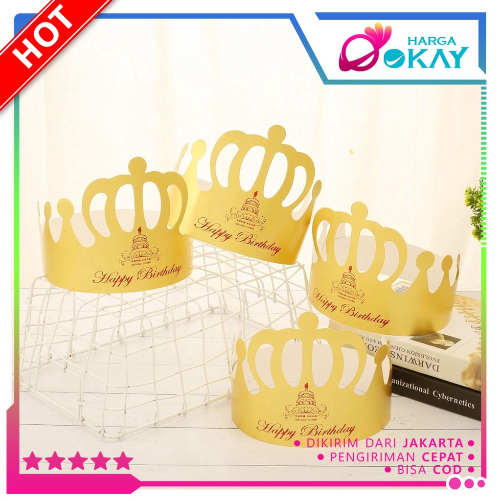 HO Topi Mahkota Ulang Tahun Anak-anak Karton Emas Dewasa Dekorasi Ulang Tahun Topi Ulang Tahun Hiasa