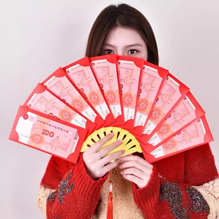 

New! Angpao Angpau Merah Imlek Tahun Baru Cina Bentuk Kipas Angin Dekorasi Limited