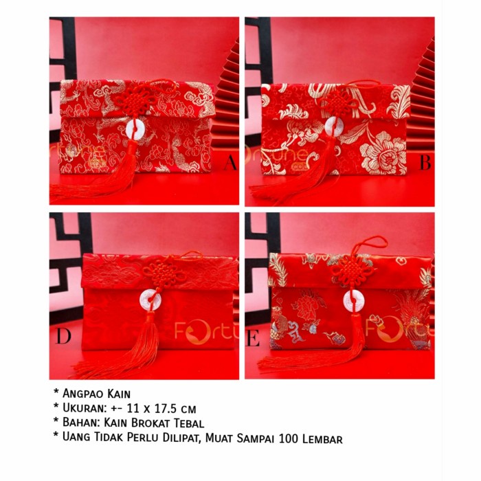 

New! AMPLOP MERAH ANGPAO MOTIF KAIN IMLEK 2022 HONG BAO RED MARRIED SANGJIT Limited