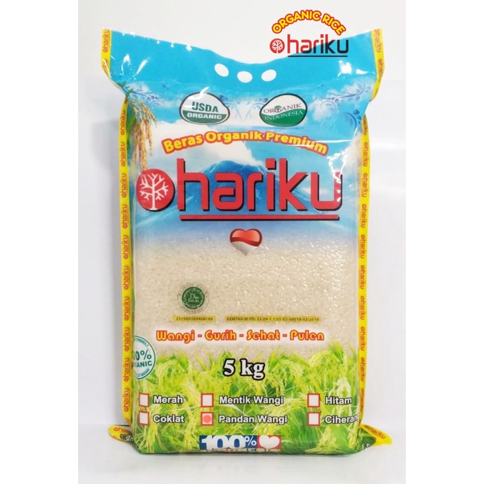

Beras Organik Pandan Wangi HARIKU 5Kg