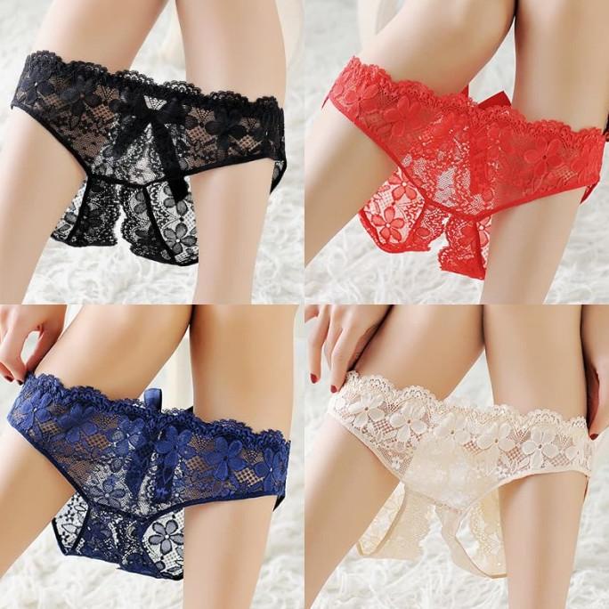 Terbaru G String Open Sexy Celana Dalam Panty Butterfly Seksi Lace Thong C150 ,.