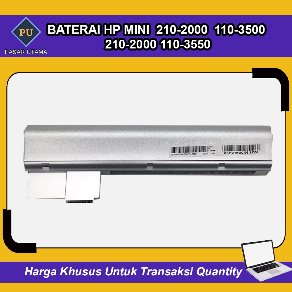 Baterai HP mini 210-2000 110-3500 210-2000 110-3550 ED06 Silver