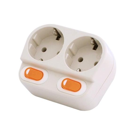 Steker Stop Kontak Saklar Lampu tersendiri Uticon 2 Lubang S-128 SW