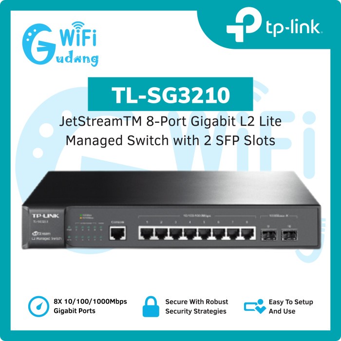 TP-LINK TL-SG3210 JETSTREAM 8-PORT PURE-GIGABIT L2 MANAGED SWITCH